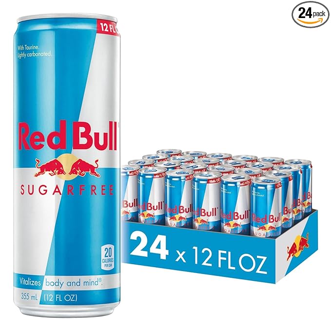 Red Bull Sugar Free Energy Drink with 114mg Caffeine plus Taurine & B Vitamins, 12 Fl Oz, Pack of 24 Cans