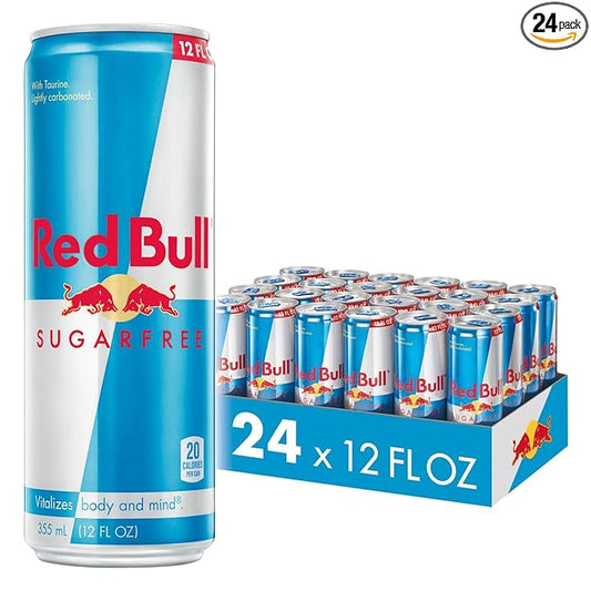 Red Bull Sugar Free Energy Drink with 114mg Caffeine plus Taurine & B Vitamins, 12 Fl Oz, Pack of 24 Cans