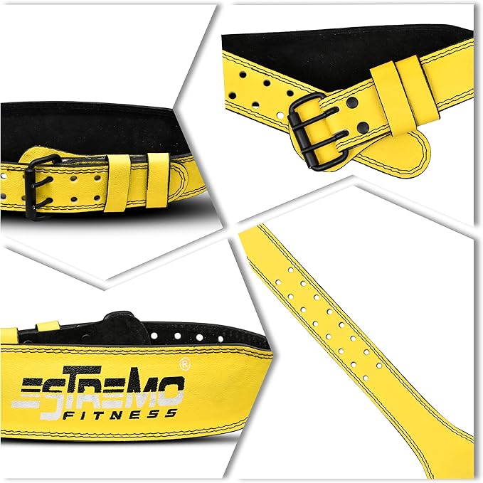 ESTREMO Weight Lifting Belt Leather courted Power Lifting 4 Inches