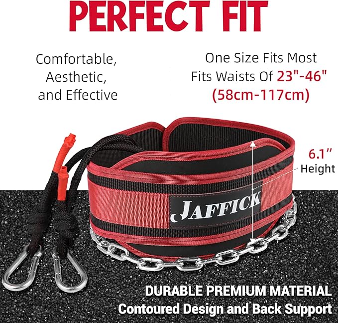 Jaffick Dip Belt with Steel Chain for Weightlifting