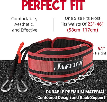 Jaffick Dip Belt with Steel Chain for Weightlifting