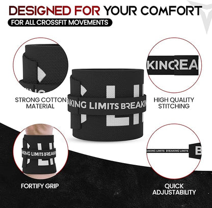BREAKING LIMITS Cross Training Wrist Wraps - Gym Wrist Supports for Weightlifting, WOD Workouts & Calisthenics - Fitness Gear for Men & Women