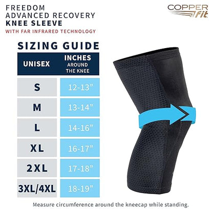 Copper Fit Recovery Knee Compression Sleeve - Breathable, Second Skin Feel - Arthritis, Joint Pain, Circulation - For Men and Women (Medium)