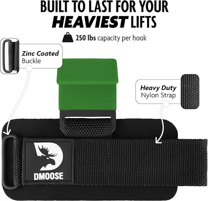 DMoose Fitness Weight Lifting Hooks for Men & 8 mm