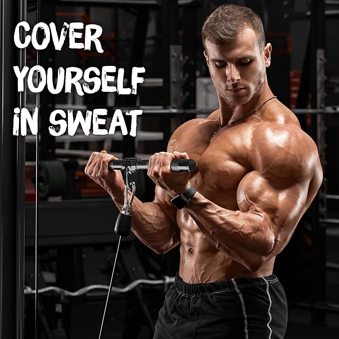 Yes4All Cable Machine Attachment, Tricep Straight Bar, V Bar, LAT Pulldown Attachments/Accessories Load 880lbs for Home Gym
