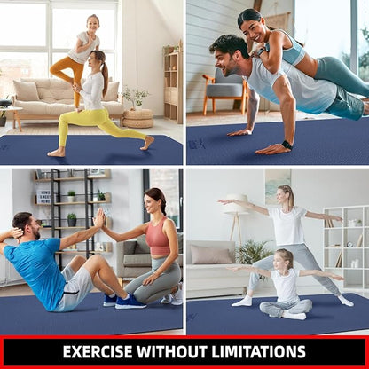 Extra Large Exercise Mat, 10'x6'/9'x6'/8'x6'/7'x5'/6'x4' (8mm/10mm) Thick Workout Mat for Home Gym Flooring, Garage, Shoe-Friendly, High-Density, MMA, HIIT, Weight Lifting, Cardio&Strength
