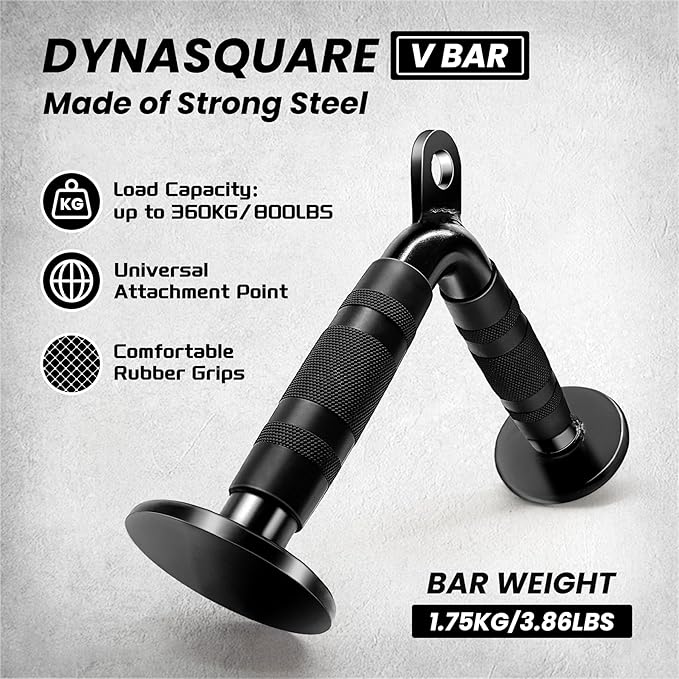Cable Machine Attachments Combo, Heavy Duty Solid Steel LAT Pulldown Attachments with Exercise Handles & Ankle Straps, Home Gym Machine Accessories