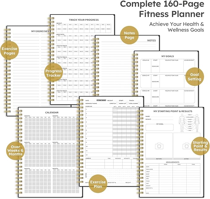 Fitness Workout Journal for Women & Men A5(5.5" x 8.2") Workout