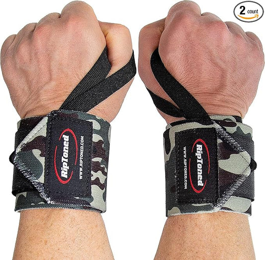Rip Toned 18” Wrist Wraps - Wrist Straps for Weightlifting - Lift Better, Protect Wrist Pain - Adjustable, Durable, Machine Washable - Wrist Wraps for Weightlifting - USPA Endorsed for Men & Women