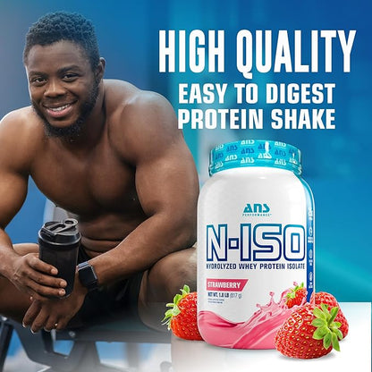 100% Pure Hydrolyzed Whey Isolate Protein + BCAAs - 25g of Protein - Peanut Free, Gluten Free, Zero Lactose (Strawberry, 1.8 lb)