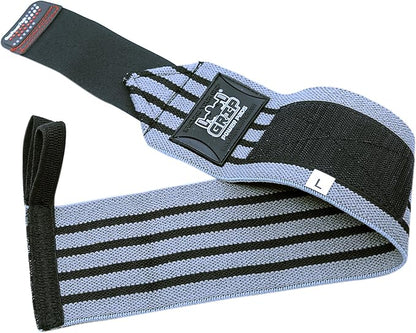 Grip Power Pads Wrist Wraps 2 Wraps for Weight Lifting Wrist Support Cotton Wraps Gym Bandage Straps for Men & Women Premium Quality & PRO Rubber