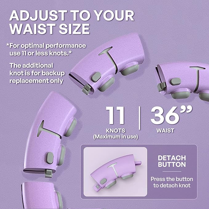 U1-28/30 Knots, Magnetic Lock Smart Weighted Hula Hoop