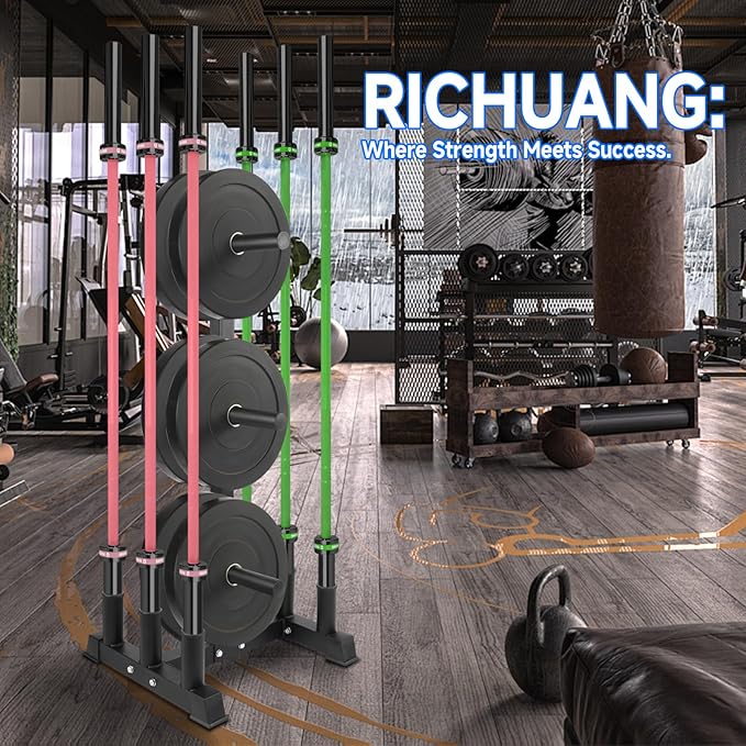 Olympic Weight Plate Rack Plate Trees for Bumper Plate Storage, 2 Inch Weight Plate Tree and Vertical Barbell Holder for Home Gym, 4-Pegs 6-Pegs Olympic Weight Tree, Capable of Holding Up to 880LB