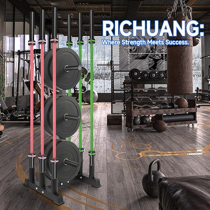 Olympic Weight Plate Rack Plate Trees for Bumper Plate Storage, 2 Inch Weight Plate Tree and Vertical Barbell Holder for Home Gym, 4-Pegs 6-Pegs Olympic Weight Tree, Capable of Holding Up to 880LB