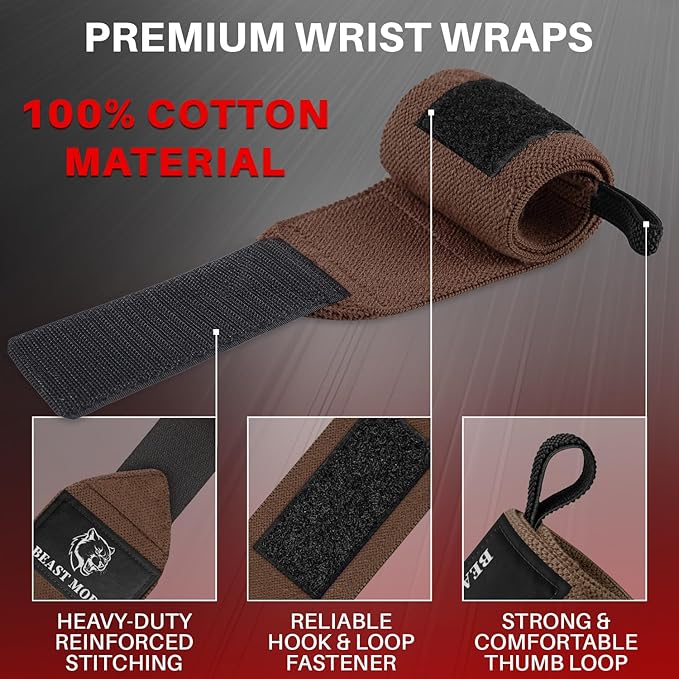TECEUM Weightlifting 18" & 12" Wrist Wraps with Thumb Loop – Heavy Duty Wrist Workout Braces for Men and Women – Ideal for Powerlifting, Strength Training, Bodybuilding