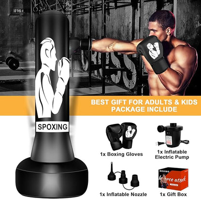 70" Freestanding Heavy Punching Bag with Adjustable Stand, Perfect for Boxing, MMA, Muay Thai, Karate, and Fitness Training for Adults, Men, Women, and Beginners