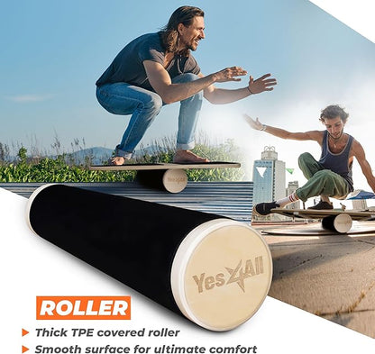Yes4All Balance Board Sports Trainer, Surf Trainer Board With Adjustable Stoppers, Improve Core Strength and Balance Control