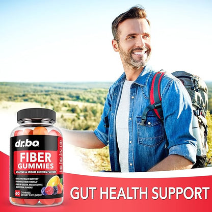 Fiber Gummies for Adults & Kids - Tasty Gummy Prebiotic Fiber Supplement for Max Digestive Gut Health Supplements for Women & Men - Daily Cleanse High Chicory Root Inulin Prebiotics - 60 Fiber Gummies