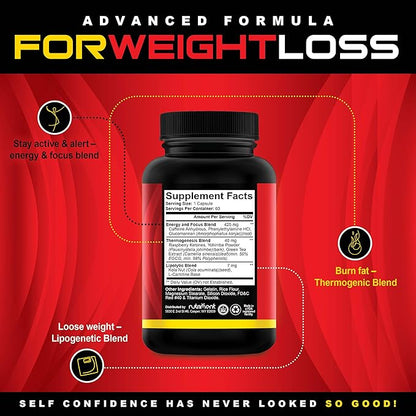 Quick Ten - Best Weight Loss Pills - Natural Metabolism Booster, Appetite Suppressant, Fat Burner Pills - Premium Diet Pills for Women and Men - Energy and Focus Blend - 60 Capsules