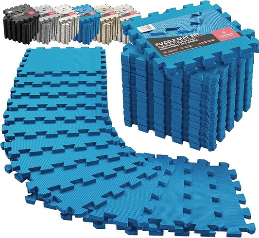 Gym Flooring Set - Interlocking EVA Soft Foam 18 Pieces