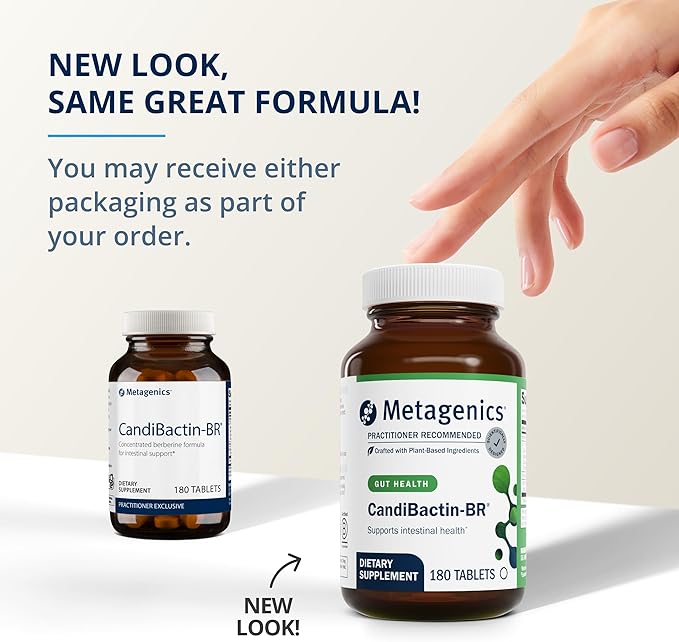 Metagenics CandiBactin-BR - Concentrated Berberine for Intestinal Support* - with Berberine, Oregon Grape & Coptis Root Extract - Gut Health Supplements* - Gluten-Free - Vegetarian - 180 Tablets