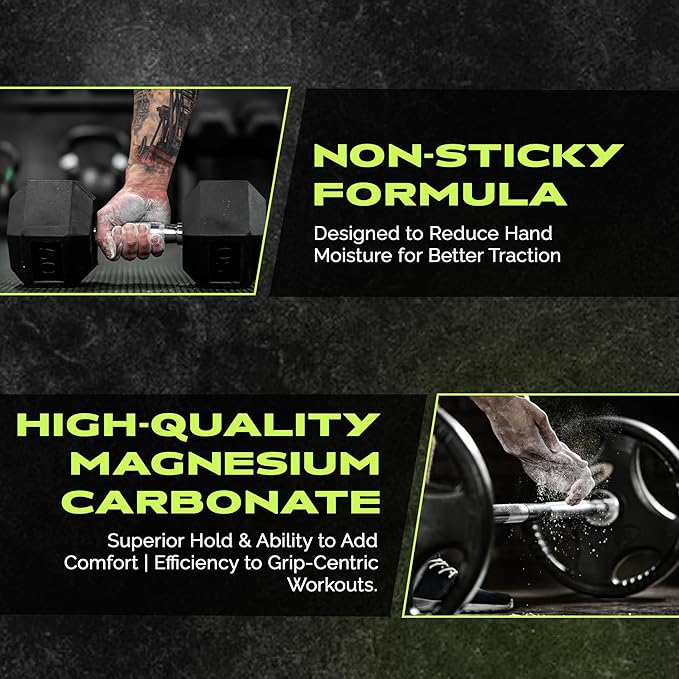 Premium Gym Chalk, Pure Magnesium Carbonate Chalk for Excellent Grip, Weightlifting, Gymnastics, Rock Climbing - Block Chalk 1 LB