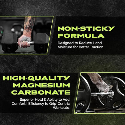 Premium Gym Chalk, Pure Magnesium Carbonate Chalk for Excellent Grip, Weightlifting, Gymnastics, Rock Climbing - Block Chalk 1 LB