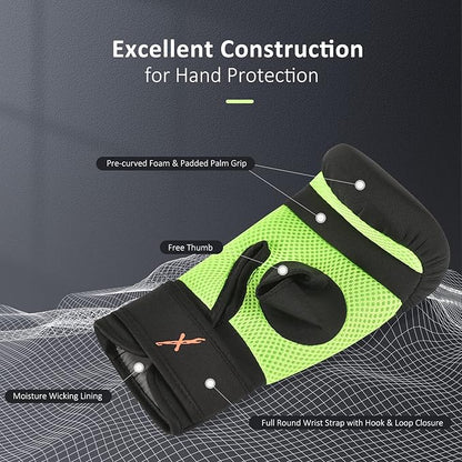 MaxxMMA Neoprene Washable Heavy Bag Gloves - Boxing Punching Training