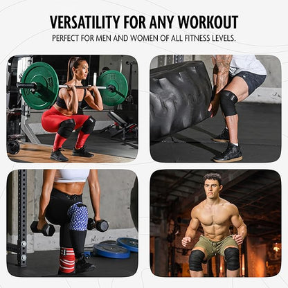 USPA Approved 78” Knee Wraps for Weightlifting Men & Women (Pair) - Premium Cotton Straps for Joint Stability & Pain Relief - Adjustable Fit Gym Knee Wrap Support for Powerlifting, Leg Press & Squats