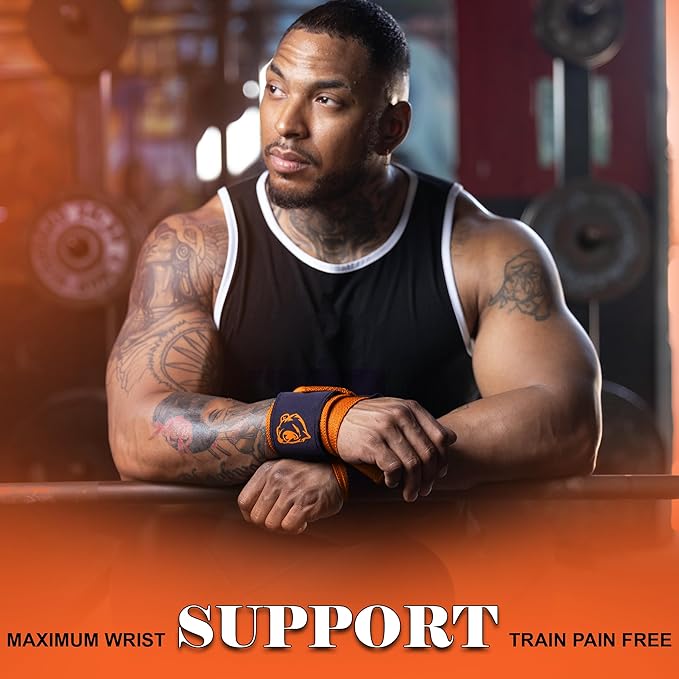 Wrist Wraps for Weightlifting 18” Premium Quality Wrist Support for Bodybuilding Heavy Duty Thumb Loop Powerlifting, Strength Training for Men and Women