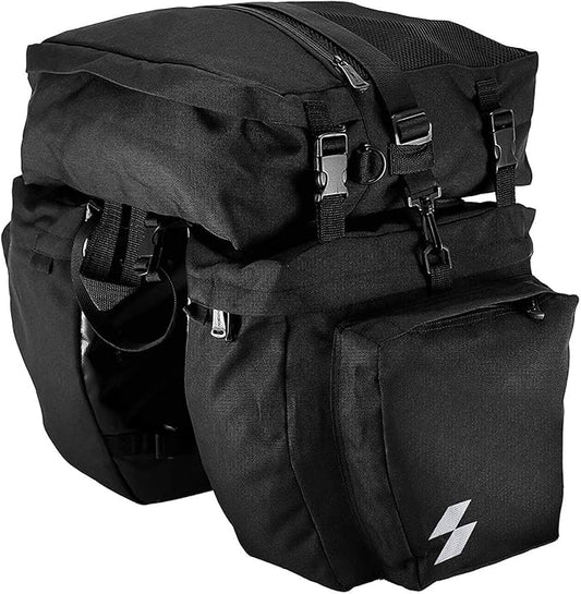 Bike Rack Pannier Bag 3 in 1 Rear Rack Carrier Trunk Bag, Water Resistance 37L Large Capacity Bike Rear Panniers