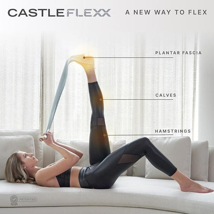 CastleFlexx Mobility and Full Body Strengthening Device | Non-Elastic Stretch Strap with Natural Premium Cork Handles for Stretching, Exercise, Physical Therapy, and Yoga
