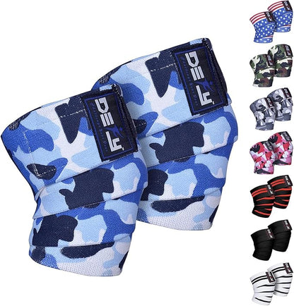 DEFY Sports' Knee Wraps for Weightlifting - Provides Knee Support for Powerlifting, Squats & Fitness Workouts