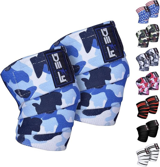 DEFY Sports' Knee Wraps for Weightlifting - Provides Knee Support for Powerlifting, Squats & Fitness Workouts
