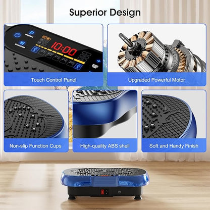 Vibration Plate Exercise Machine, 180 Speed Levels Vibration Plate for Lymphatic Drainage, Whole Body Workout Vibrating Fitness Platform, Effective for Weight Loss, Shaping, Toning & Wellness
