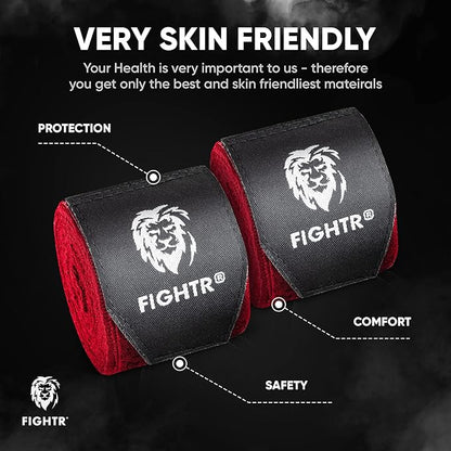 FIGHTR® Boxing Handwraps 160 inches semi-Elastic Hand Wraps with Thumb Loop for Boxing, MMA, Muay Thai & Martial Arts