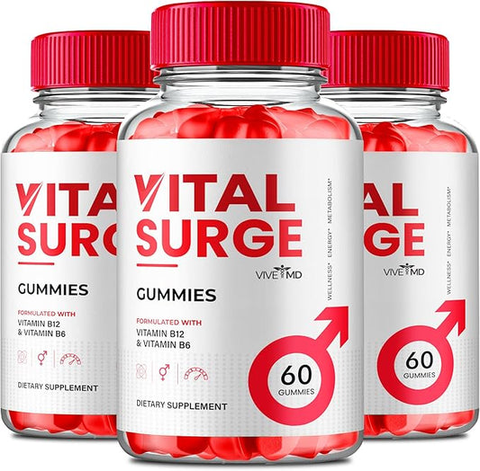 Vital Surge ACV Gummies, Vital Surge Advanced 1000MG Apple Cider Vinegar Gummys, VitalSurge - Maximum Strength, Keto + ACV and Vitamin B12, VitalSurge ACV Keto All Natural Formula Reviews (3 Pack)