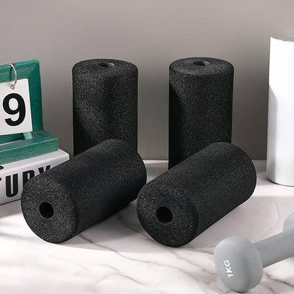 Deekin 4 Pcs Foam Foot Pads Roller Buffer Tube Cover for Home Gym Exercise Machine Equipment Replacement Pads for Leg Extension Weight Bench Inversion Table (0.87 x 2.75 x 5.1 Inches)
