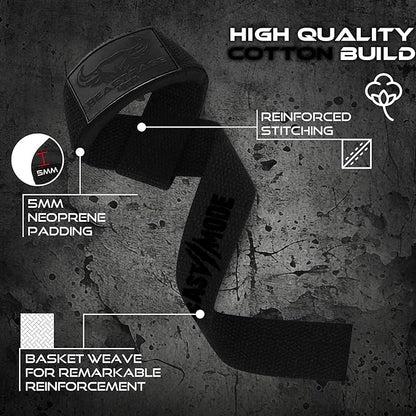 BEAST RAGE Lifting Straps for Weightlifting, Weight Lifting Straps Gym Power Workouts Lifting Wrist Straps Padded Cotton Men Women Support Lifters Deadlift Straps Hard Pull Exercise Straps