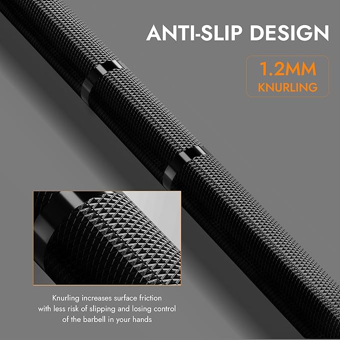 Olympic Barbell Weight Bar for Weightlifting 7ft/6ft/5ft for 500lbs/400lbs/330lbs Weight