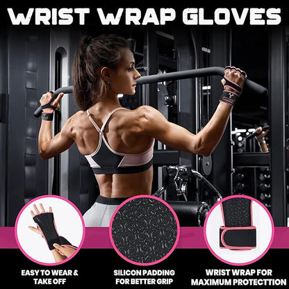 FITNESS FORCE Ventilated Gym Gloves for Men with Built-in Wrist Support for Workouts Weightlifting Gloves Workout Gloves for Women Exercise Fitness Gloves Perfect for Powerlifting, Cross Training