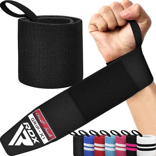 RDX Wrist Wraps for Weightlifting (Pair), IPL USPA Approved, Elasticated 18” Cotton Straps Support with Thumb Loop, Gym Wrap for Weight Lifting Powerlifting Competition Strength Training Bodybuilding