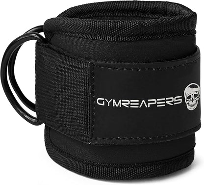 Gymreapers Ankle Straps (Pair) For Cable Machine Kickbacks, Glute Workouts, Lower Body Exercises - Adjustable Leg Straps with Neoprene Padding