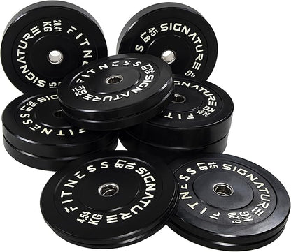 Signature Fitness 2" Olympic Bumper Plate Weight Plates 7FT Olympic