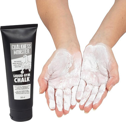 Chalkness Monster Liquid Gym Chalk - Mess-Free - Premium Sweat Resistant Long Lasting Grip - Quick Dry Hand Grip for Gymnastics, Rock Climbing, Power Lifting and More