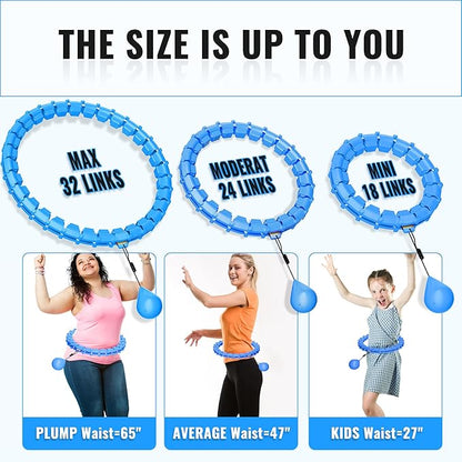 65inch 32 Knots Plus Size Quiet Weighted Hula 2 in 1 Waist