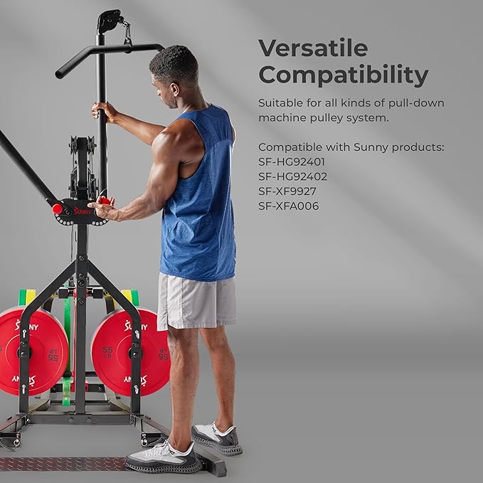 Sunny Health & Fitness Power Cage Squat Rack Upgrade Attachments, Dip Bar, Plate Bar Holder, Belt Squat, J Hook, Lat, Adapter, U Ring, Pull Up Bar, Landmine, Captain's Chair, Tricep Rope For Home Gym