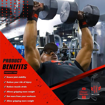Wrist Wraps for Weightlifting 18” Premium Quality Wrist Support for Bodybuilding Heavy Duty Thumb Loop Powerlifting, Strength Training for Men and Women