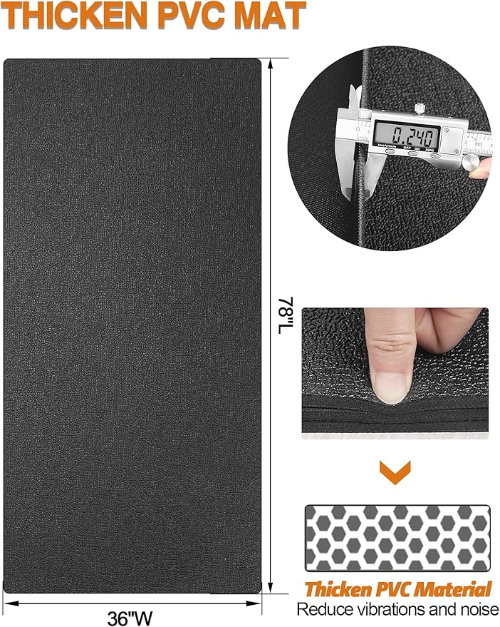 Exercise Equipment Mat 24"x68"/ 30"x60"/ 36"x78"/ 36"x96" Treadmill