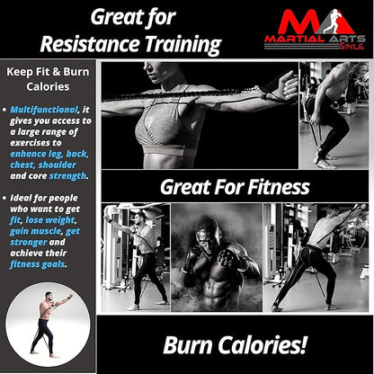 Boxing Resistance Bands for MMA Martial Arts Resistance Training at Home for Punches/Kicks, 150lbs Exercise Bands Full Body Fitness Workout to Enhance Explosive Power/Speed/Agility